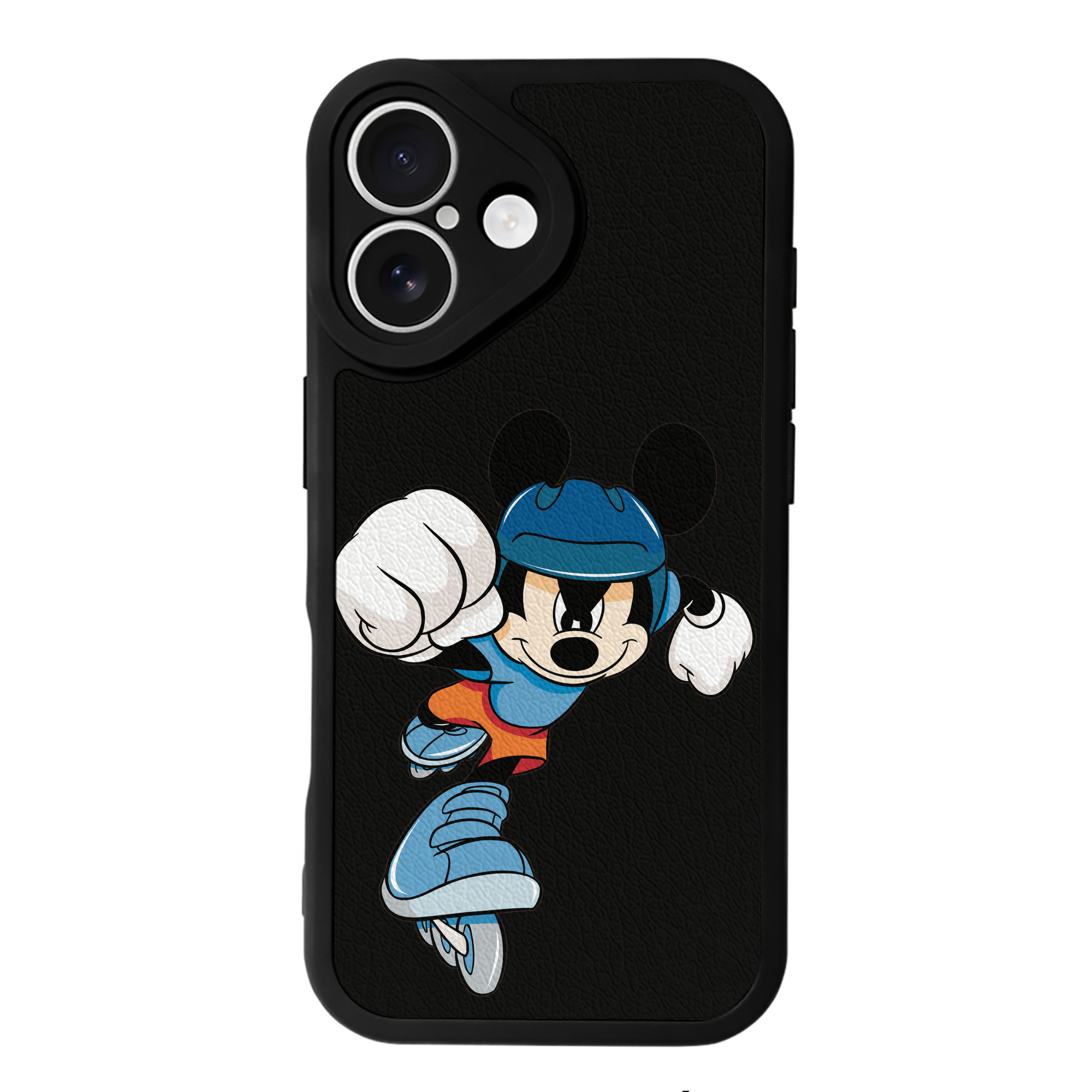 （画像用） ミッキーマウス Mickey Mouse 【iPhone 16シリーズ対応】シリコンスマホケース（レザー調） 材質：シリコン